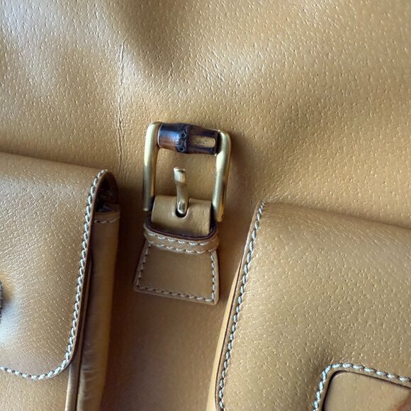 EUC GUCCI Leather Bamboo Medium Backpack with COA - Picture 4 of 16